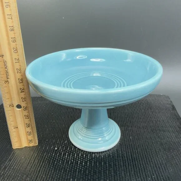 Fiesta Sweets Comport in Original Turquoise Fiestaware Footed Candy Dish Bowl - Picture 3 of 15